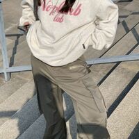 Grey Letter Print Oversized Pullover  - Thumbnail 7