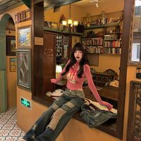 Pink Dog Graphic Print Frill Long Sleeve Shirt  - Thumbnail 7