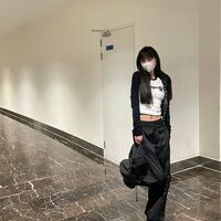 Black & White Angel Patchwork Long Sleeve Crop Top  - Thumbnail 7