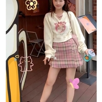 Kawaii Animal Print Cropped Sweatshirt  - Thumbnail 3