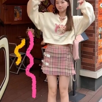 Kawaii Animal Print Cropped Sweatshirt  - Thumbnail 4