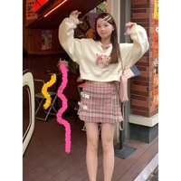 Kawaii Animal Print Cropped Sweatshirt  - Thumbnail 5