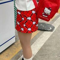 Kawaii Cute Kitty Red Skirt - Thumbnail 4