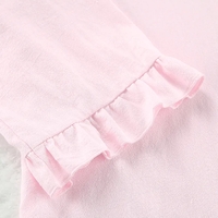 2PCS Pink Ruffle Long Sleeve Shirt + Shorts Pajama Set - Thumbnail 6