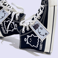 Fairy Ghost Prints High Top Sneakers - Thumbnail 1