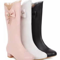 New style boots flat mid-tube side zipper women's boots - Thumbnail 1