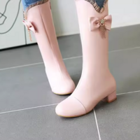 New style boots flat mid-tube side zipper women's boots - Thumbnail 2