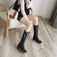 New style boots flat mid-tube side zipper women's boots - Thumbnail 3