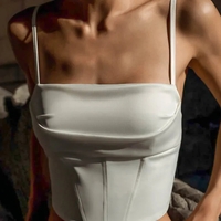 Lace Up Spaghetti Strap Tank Top - Thumbnail 1