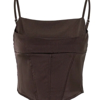 Lace Up Spaghetti Strap Tank Top - Thumbnail 6