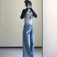 Rabbit Graphic Print Patchwork Long Sleeve Shirt  - Thumbnail 7