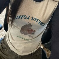 Rabbit Graphic Print Patchwork Long Sleeve Shirt  - Thumbnail 8