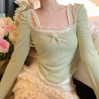 Green Lace Bow Long Sleeve Shirt  - Thumbnail 3