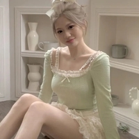Green Lace Bow Long Sleeve Shirt  - Thumbnail 7