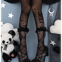 Nightingale Rose Dream Witch Black & White Stockings Pantyhose Garment - Thumbnail 7