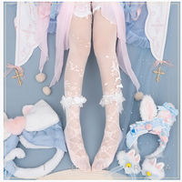 Nightingale Rose Dream Witch Black & White Stockings Pantyhose Garment - Thumbnail 3