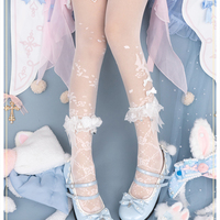 Nightingale Rose Dream Witch Black & White Stockings Pantyhose Garment - Thumbnail 2