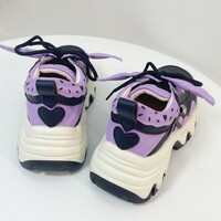 Soft Girl Cute Pastel Pink Blue Purple White Black Heart Wings Sneakers Running Shoes - Thumbnail 5