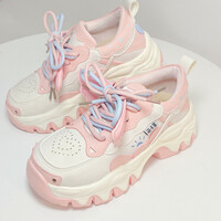 Soft Girl Cute Pastel Pink Blue Purple White Black Heart Wings Sneakers Running Shoes - Thumbnail 1