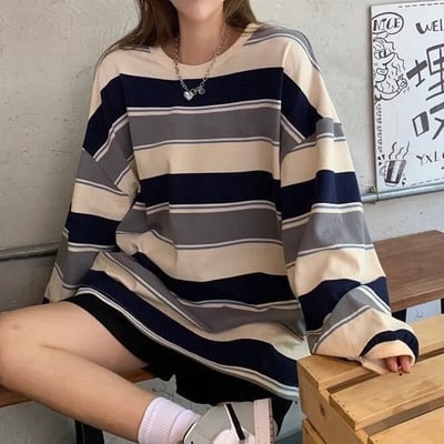 Stripe Oversized Sweatshirt 