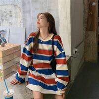 Stripe Oversized Sweatshirt  - Thumbnail 5