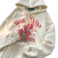 Tulip Flower Graphic Print Hoodie  - Thumbnail 3