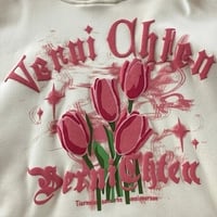 Tulip Flower Graphic Print Hoodie  - Thumbnail 4