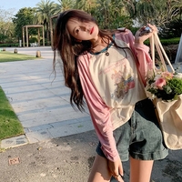 Pink Teddy Bear Patchwork Long Sleeve Shirt  - Thumbnail 2