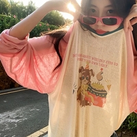 Pink Teddy Bear Patchwork Long Sleeve Shirt  - Thumbnail 3