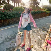 Pink Teddy Bear Patchwork Long Sleeve Shirt  - Thumbnail 5