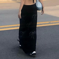 Black Bow A-Line Maxi Skirt  - Thumbnail 4