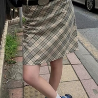 Plaid A-Line Midi Skirt - Thumbnail 2