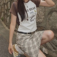 Plaid A-Line Midi Skirt - Thumbnail 5