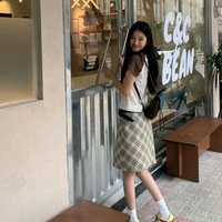 Plaid A-Line Midi Skirt - Thumbnail 8