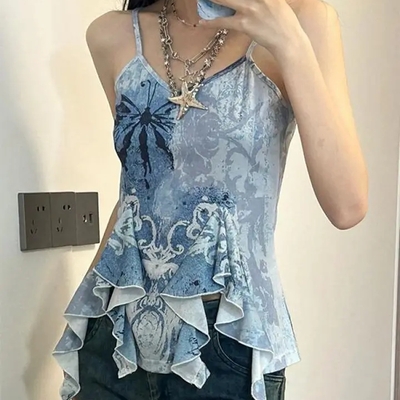 Blue y2k tank top - Thumbnail 2