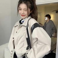 Beige Patchwork Bomber Jacket  - Thumbnail 1