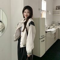 Beige Patchwork Bomber Jacket  - Thumbnail 7