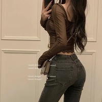 Red Lace See Through Blouse  - Thumbnail 6