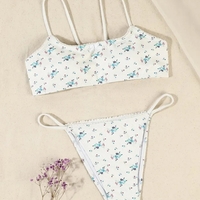 3PCS Floral Bikini Swimsuit Set - Thumbnail 7