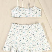 3PCS Floral Bikini Swimsuit Set - Thumbnail 8