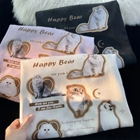 Cat Print Short Sleeve T-shirt  - Thumbnail 4