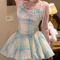 Rainbow Fairy Bow Colorful Mini Dress  - Thumbnail 2