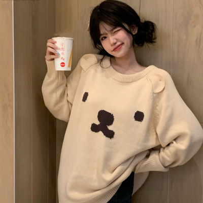 Teddy bear knit pullover 