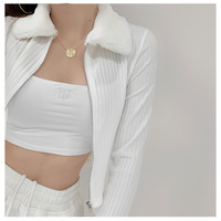 Faux Fur Trim Collar Jacket  - Thumbnail 4