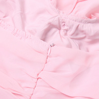 Pink Flower Halter Fold Mini Dress - Thumbnail 8