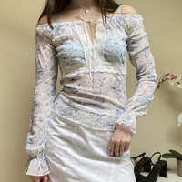 Fairy Floral Lace Patchwork Long Sleeve T-shirt  - Thumbnail 4
