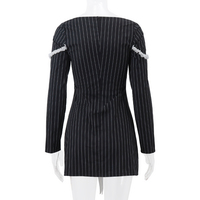 Preppy Bow Sqaure Neck Long Sleeve Dress - Thumbnail 8