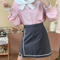 Cute Soft Pastel Pink Sailor Collar Long Sleeve T-Shirt Top - Thumbnail 8