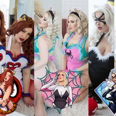 Cat maids - postcard & sticker set (limited edition)