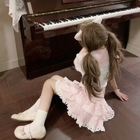 Sweet Rabbit Pink Plaid Sailor Collar Shirt & Skirt Set - Thumbnail 3